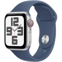 Apple Watch SE 2024 GPS + Cellular 40 mm Aluminiumgehäuse Silber, Sportarmband Denim M/L