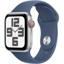 Apple Watch SE 2024 GPS + Cellular 40 mm Aluminiumgehäuse Silber, Sportarmband Denim M/L