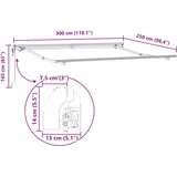 vidaXL Einziehbare Markise 300 x 250 cm mehrfarbig