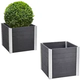 Trutzholm Pflanzkasten 57 x 57 x 56,5 cm Holzoptik Grau