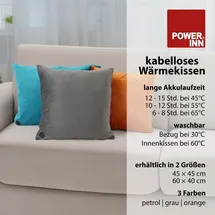 POWER INN Wärmekissen 40 x 60 cm grau | mit Akku