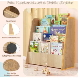 Costway Kinderregal 4 Tier 57,5 x 26,5 x 59 cm Holz natur beige