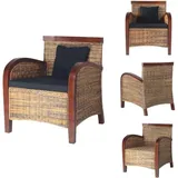 Sessel Rattan Handgeflochten - Rattan Sessel - Handgeflochtener Sessel - Esszimmerstuhl - Lounge Sessel - Wohnzimmer Dekoration