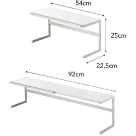 Yamazaki Küchenregal, weiß Metall, ausziehbar 54-92x25x22cm Tower Extendable Kitchen Rack, White, Steel, 54~92 x 22.5 x 25 cm