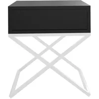 Beautysofa Nachtschrank, Schwarz, Weiß, Holzwerkstoff, 1 Schubladen, 45x50x35 cm,