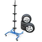 BITUXX Felgenbaum mit Rollen Stabiler Reifenständer für 4 Räder (bis 245mm) Autoreifen Aufbewahrung Reifenbaum Felgenständer aus Stahl, 150kg Belastung