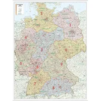 INTERKART Landkarten & Globen Postleitzahlenkarte Deutschland als Poster, mit