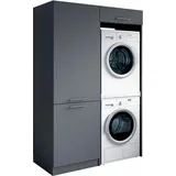 laundreezy Mehrzweckschrank-Set 128 x 238 x 68 cm Grau