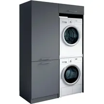 laundreezy Mehrzweckschrank-Set 128 x 238 x 68 cm Grau