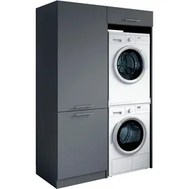 laundreezy Mehrzweckschrank-Set 128 x 238 x 68 cm Grau