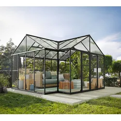 Palram - Canopia Aluminium Gewächshaus Triomphe | Schwarz | 454x380x285 cm