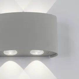 Paul Neuhaus Außenwandleuchte Aluminium, Kunststoff, Metall, Stahl 8,0 cm inkl. LED grau