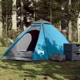 vidaXL Kuppel-Campingzelt 4 Personen Blau Wasserdicht