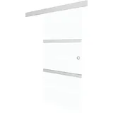 vidaXL Schiebetür mit Softclose ESG-Glas und Aluminium rechts 90 x 205 cm Silber