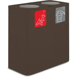 Stil Casa PURE Abfallsammelsystem, lackierter Stahl, 77x38xh. 80 cm, Abdeckung mit kippschwenkbarem Deckel, 200 Liter, corten.