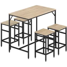 Homcom Bartisch-Set 100 x 60 x 88 cm Eiche/Schwarz