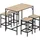 Homcom Bartisch-Set 100 x 60 x 88 cm Eiche/Schwarz