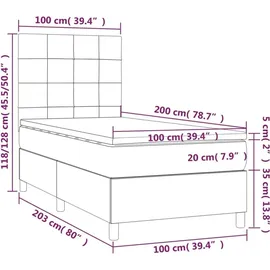 vidaXL Boxspringbett 100 x 200 cm Schwarz