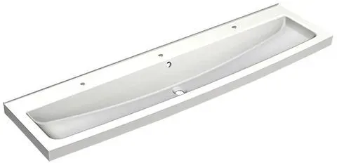 KWC Aquarotter Waschrinne, SOLX, MIRANIT, alpinweiß, 1800x170x480 mm, 3 Hahnlöcher, 203.0000.238 203.0000.238