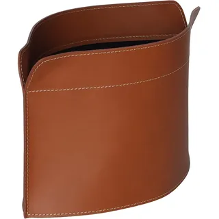 LIMAC Design GIUSY Zeitungsständer modern aus Leder, Zeitschriftensammler, Originaler Zeitungskorb, Bücherkorb, für Zuhause, Büro, Hotel, Hergestellt in Italien. (Braun)