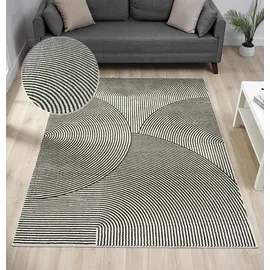 OTTO home Teppich Bentori, Hoch-Tief-Struktur, Scandi, rechteckig, Höhe: 11 mm, Modernes Design mit Boho-Charme, Wohnzimmer, Schlafzimmer grün 200 cm x 300 cm x 11 mm