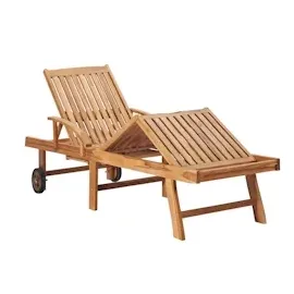 vidaXL Sonnenliegen 2 Stk. mit Auflagen Schwarz Massivholz Teak