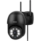 ENSTER 4MP Überwachungskamera Aussen WLAN 2,4GHz/5GHz Dualband, 360°Schwenkbare WiFi PTZ IP Kamera Outdoor Mit Mensch Bewegungsmelder, Automatische Verfolgung, Nachtsicht in Farbe,2-Wege-Audio