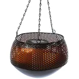 MARELIDA LED Solar Laterne Hängeleuchte Flammeneffekt D: 21cm Garten Terrasse Balkon