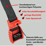Baumarktplus 4x Spanngurt Zurrgurt Klemmschloss mit Gummischutzkappe1 tlg 2 m x 2,5 cm 500 kg