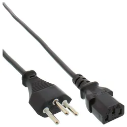 InLine Netzkabel - Netzstecker Schweiz auf Kaltgerätestecker C13 - 3m