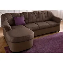 DOMO collection Ecksofa »Flores Schlafsofa, B/T/H: 233/142/86 cm, L-Form«, wahlweise mit Bettfunktion, wahlweise mit Federkern, auch in Leder, braun