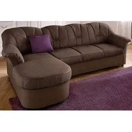 DOMO collection Ecksofa »Flores Schlafsofa, B/T/H: 233/142/86 cm, L-Form«, wahlweise mit Bettfunktion, wahlweise mit Federkern, auch in Leder, braun