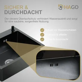 Hago Einbauspüle 55 x 45 cm Anthrazit/Grau