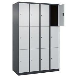 CP Schließfachschrank »Classic Plus Korpus anthrazit« 4x3 Fächer grau, 120x185x50 cm