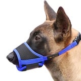 HEELE Nylon-Maulkorb Für Hunde, Verstellbare Schlaufe, Atmungsaktiv, Sicherer, Schneller Sitz Für Kleine, Mittelgroße Hunde, Verhindert Das Beißen, Kauen Und Bellen (XL, Blau)