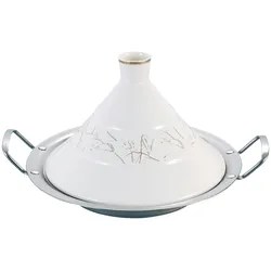 Zellerfeld Trendmanx Porzellan Tajine Tagine Topf Ø22cm Induktion Gartopf Dampfgarer Bräter weiß