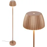 BRILONER - LED Stehlampe mit Touch, dimmbar, Lichtkante, warmweißes Licht, Leselampe, Wohnzimmerlampe, Schlafzimmer Deko, Deckenfluter, Standleuchte, Stehleuchte, 19x124 cm, Coffee