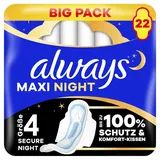 Always Maxi Secure Night Größe 4 Damenbinden Schwarz 22 St.