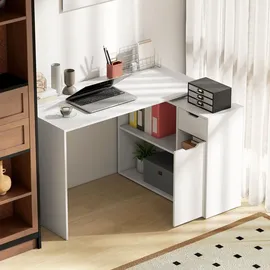 Homcom Eckschreibtisch 120 x 96 x 75 cm Weiß