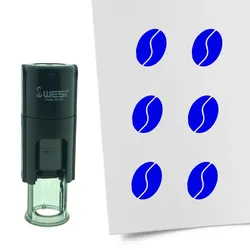 CombiCraft Selbstfärbender Stempel 'Kaffeebohne' in der Farbe Blau, Ø10mm