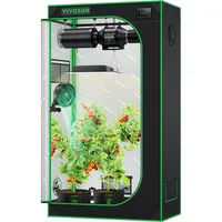 VIVOSUN Growzelt 90x50x160cm Grow Tent aus hochreflektierendes Mylar mit Sichtfenster und Bodenwanne für Hydroponik und Indoor-Anbau S326 Grow Zelt passend für VS1000/VS2000