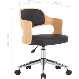 vidaXL Drehbarer Bürostuhl Bugholz Schwarz