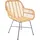 Beliani Rattanstuhl Rattan schwarz