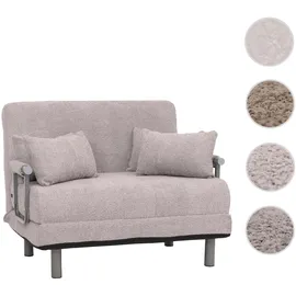 Mendler Schlafsessel HWC-K29, Klappsessel Schlafsofa Gästebett, Liegefläche 190x100cm, Stoff Bouclé (500g/m2) ~ grau