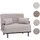 Mendler Schlafsessel HWC-K29, Klappsessel Schlafsofa Gästebett, Liegefläche 190x100cm, Stoff Bouclé (500g/m2) ~ grau