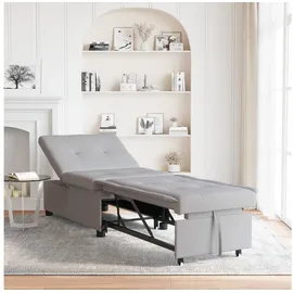 vidaXL Schlafcouch Stoff Ausziehbar 2-Sitzer Grau