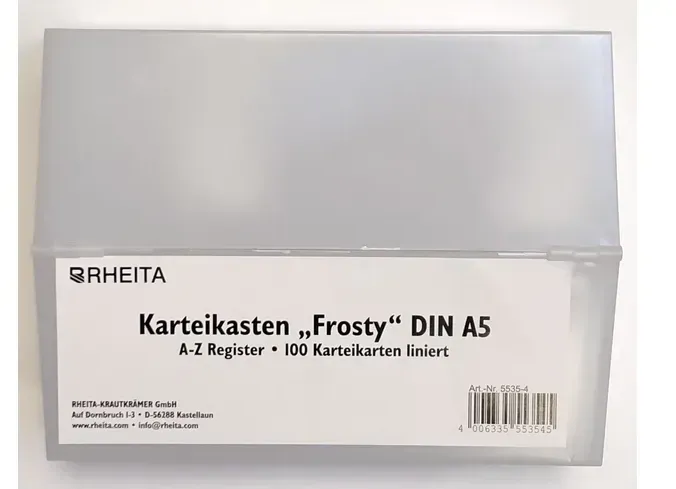 RHEITA Karteikasten mit Register A-Z A5 Frosty
