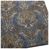 NAKAN Chenille Samtstoff Polsterstoff Meterware Vintage Blumenmuster 145x100cm Dekostoff für Sofa, Sitzbezug, Heimwerkerarbeiten, Vorhänge, Kissen(Color:blau)