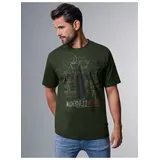 Trigema T-Shirt »TRIGEMA T-Shirt mit großem Hirsch-Print«, (1 tlg.), grün