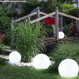 GLOBO Solarleuchte Kunststoff 3er Set spritzwassergeschützt weiß